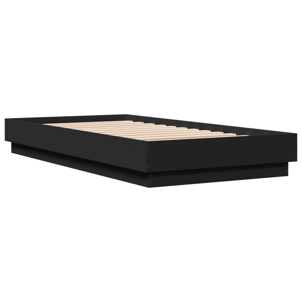 Okvir za krevet crni 75 x 190 cm od konstruiranog drva