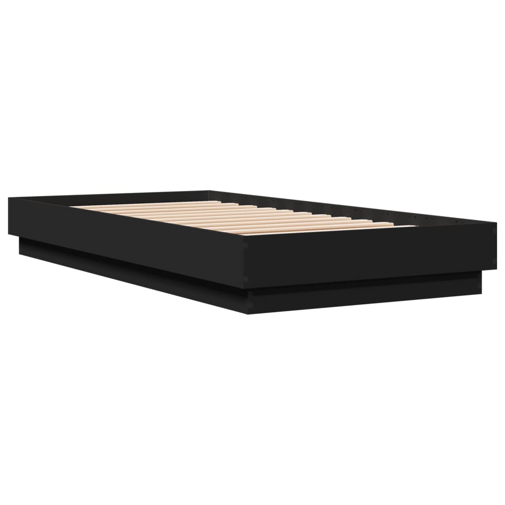 Okvir za krevet crni 75 x 190 cm od konstruiranog drva