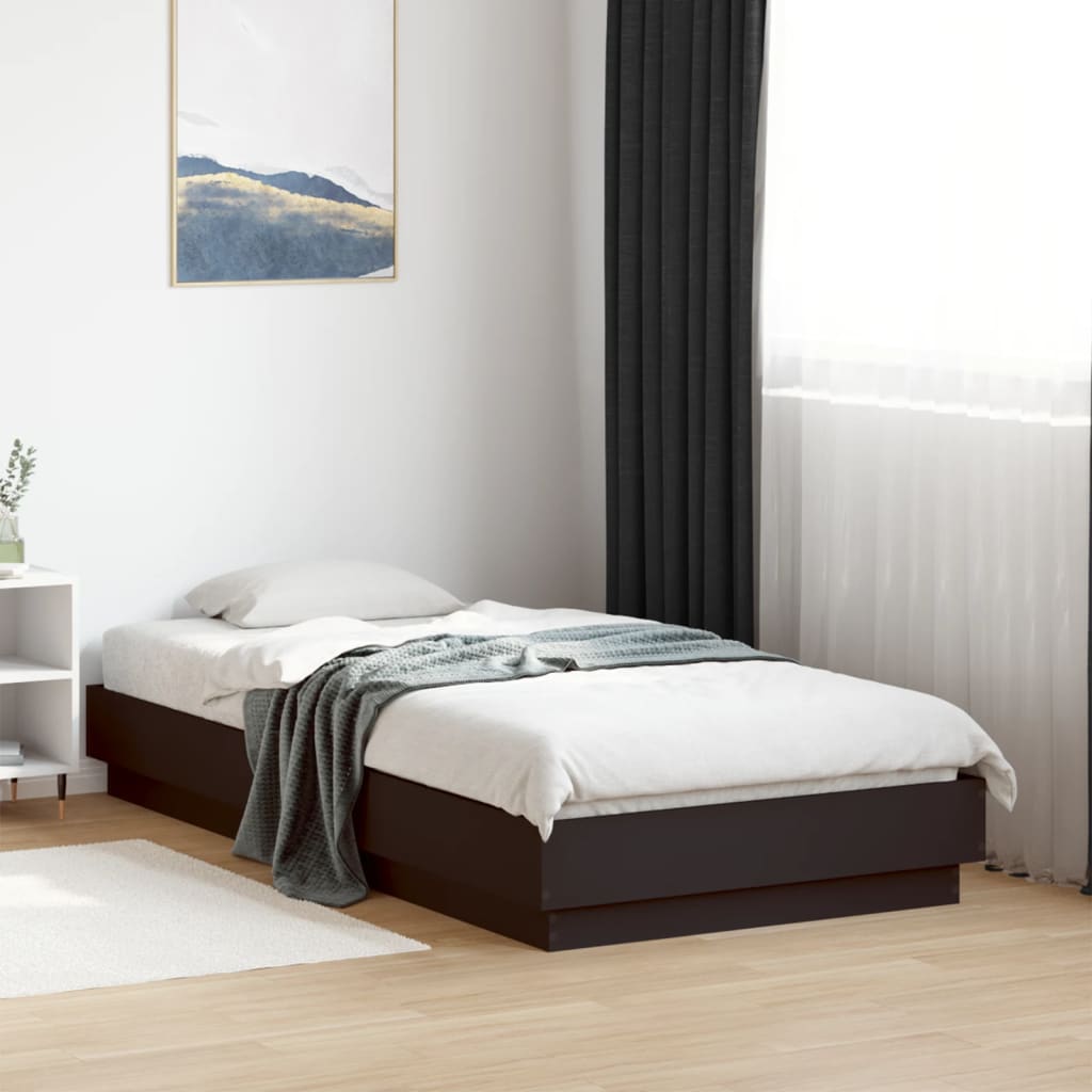 Okvir za krevet crni 75 x 190 cm od konstruiranog drva