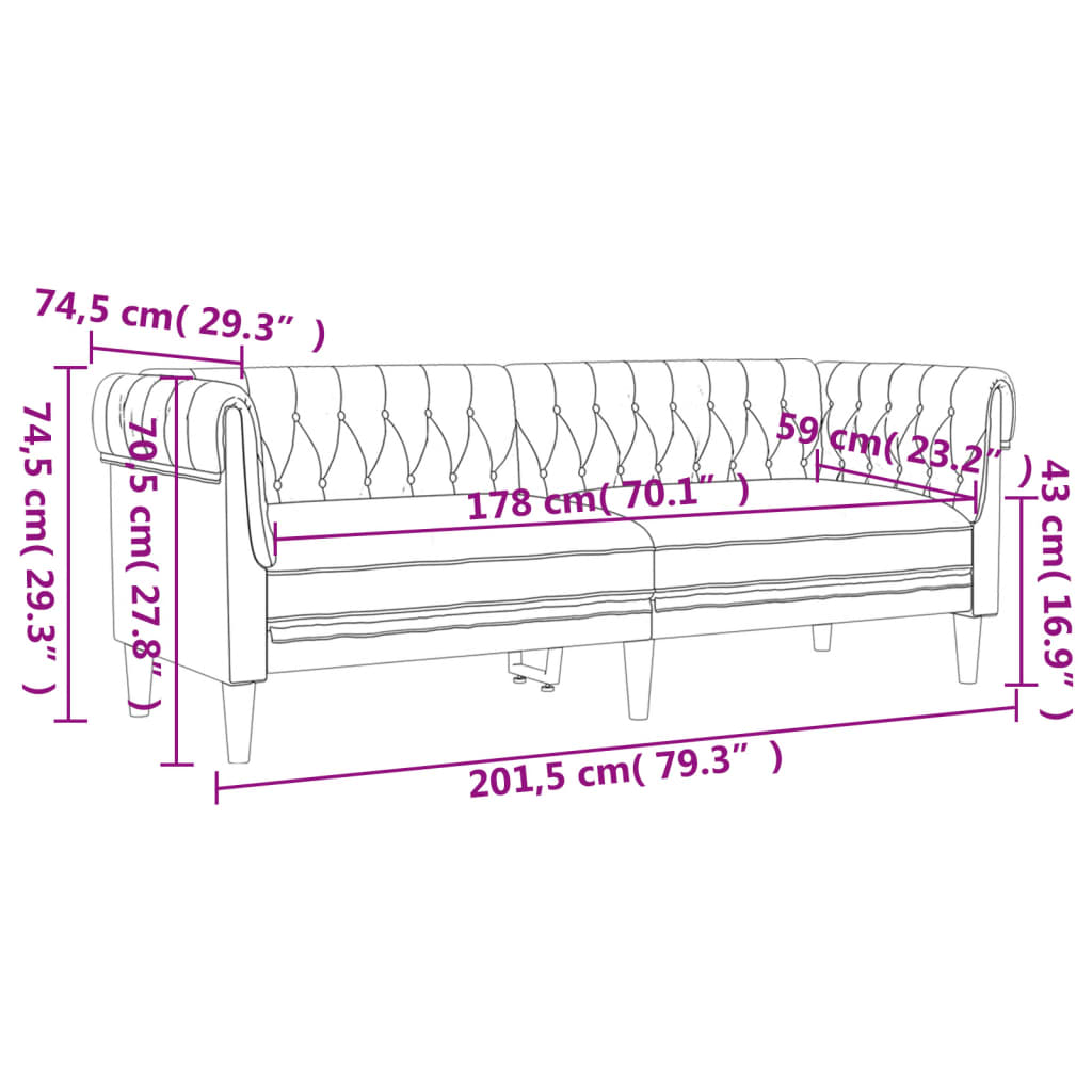 3-dijelni set sofa smeđesivi od tkanine
