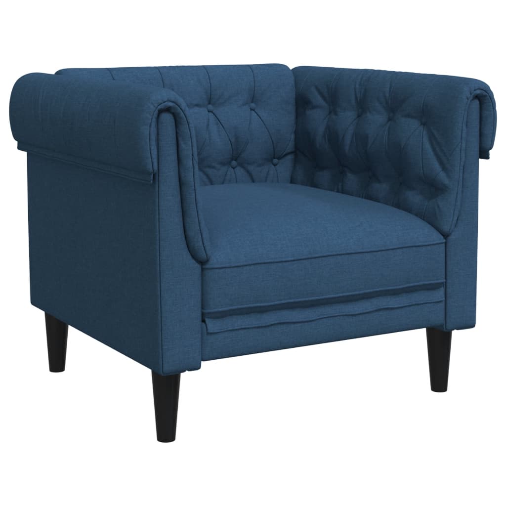 3-dijelni set sofa plavi od tkanine