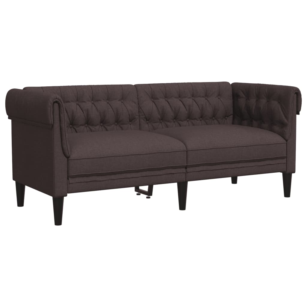 2-dijelni set sofa tamnosmeđi od tkanine