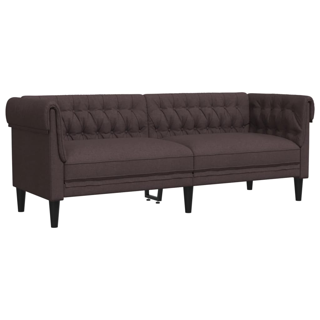 2-dijelni set sofa tamnosmeđi od tkanine