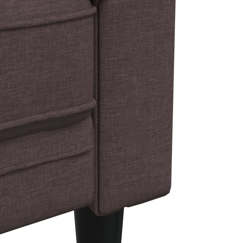 2-dijelni set sofa tamnosmeđi od tkanine