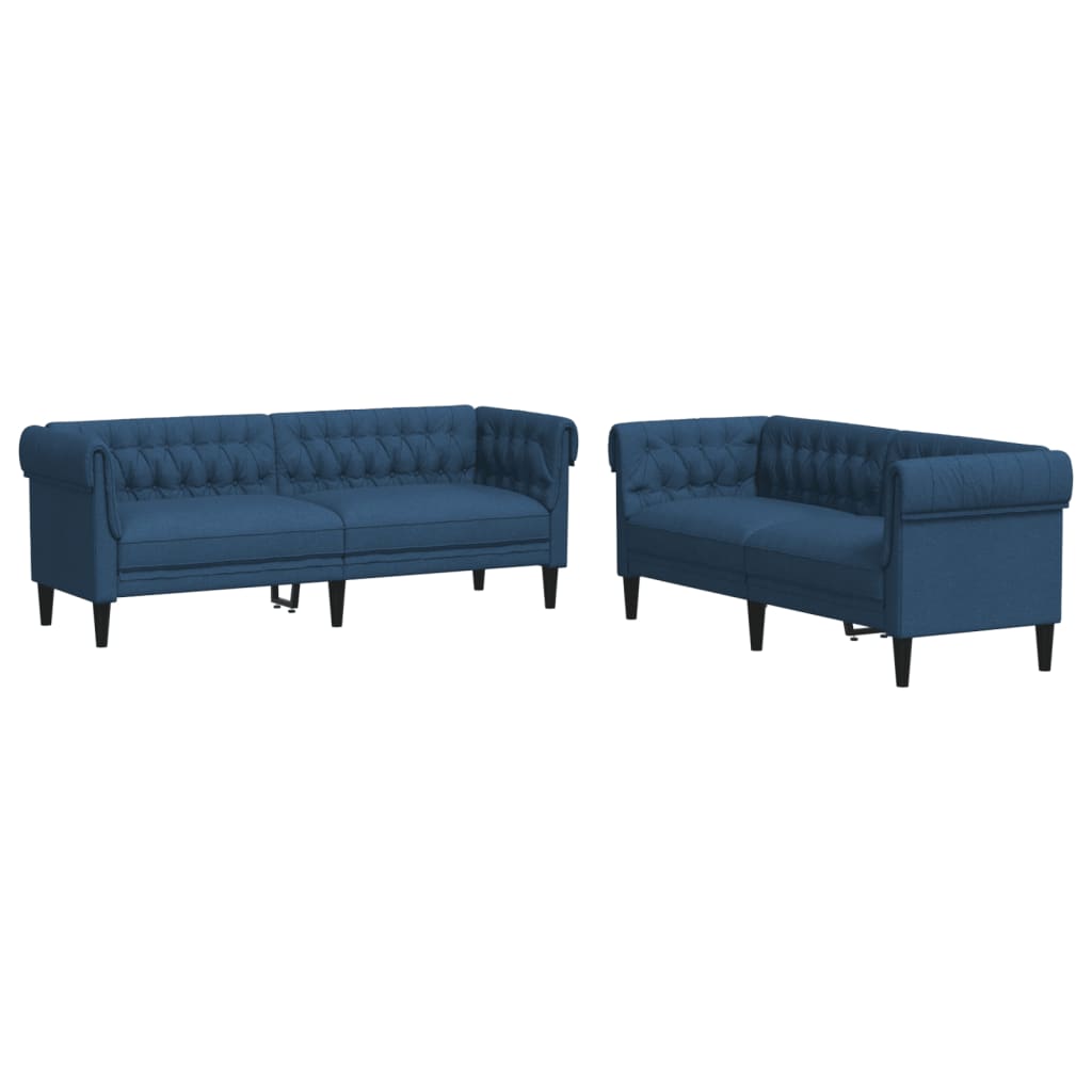 2-dijelni set sofa plavi od tkanine