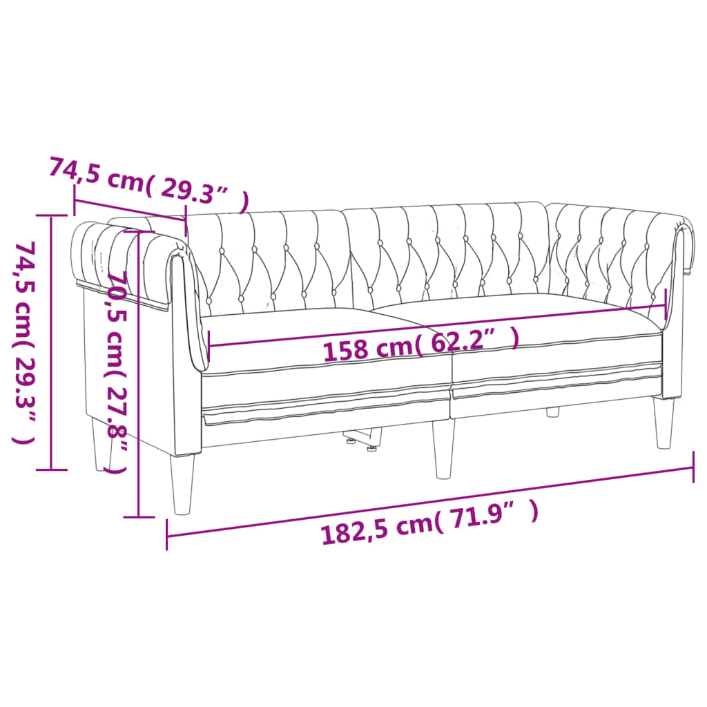 2-dijelni set sofa plavi od tkanine