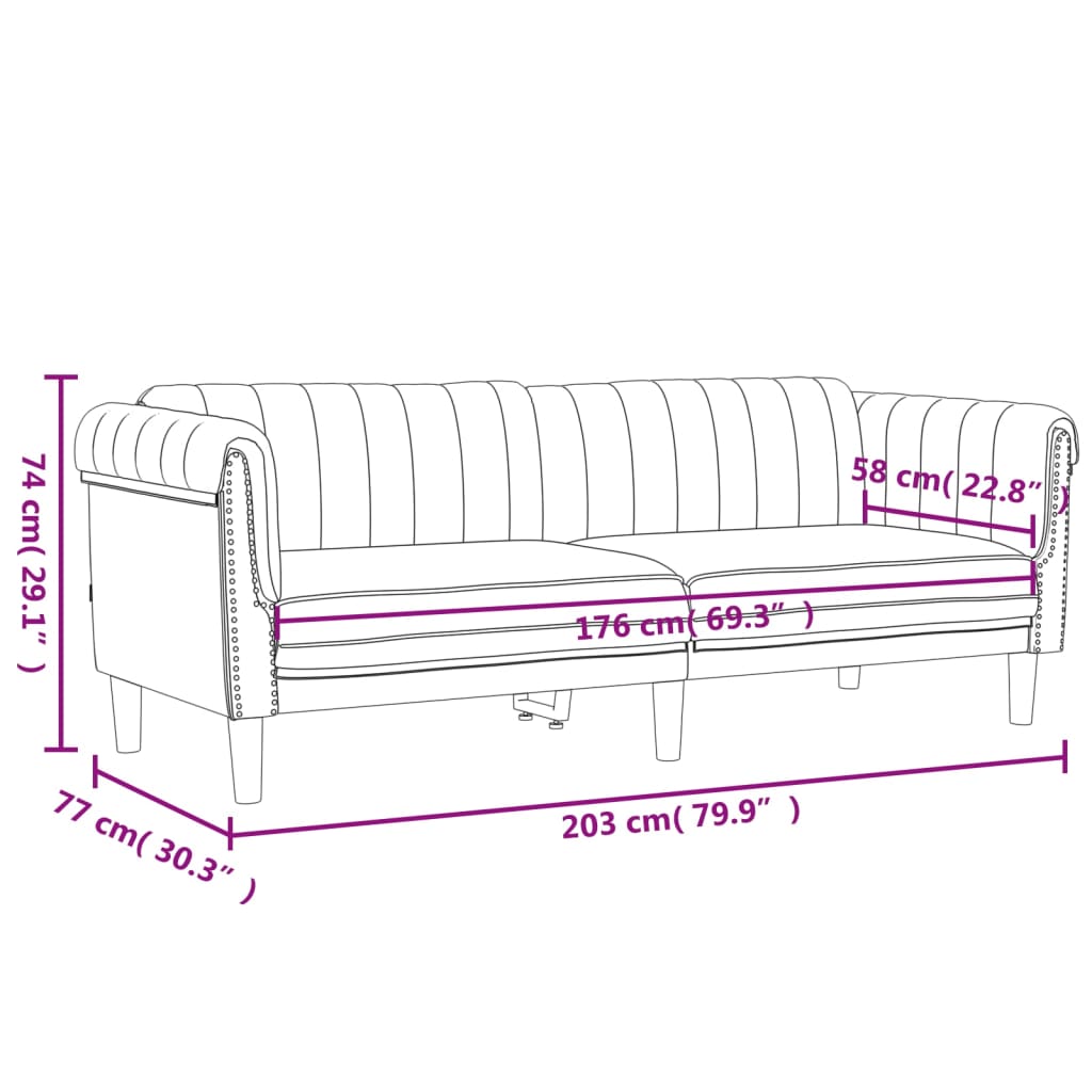 3-dijelni set sofa svjetlosivi baršunasti