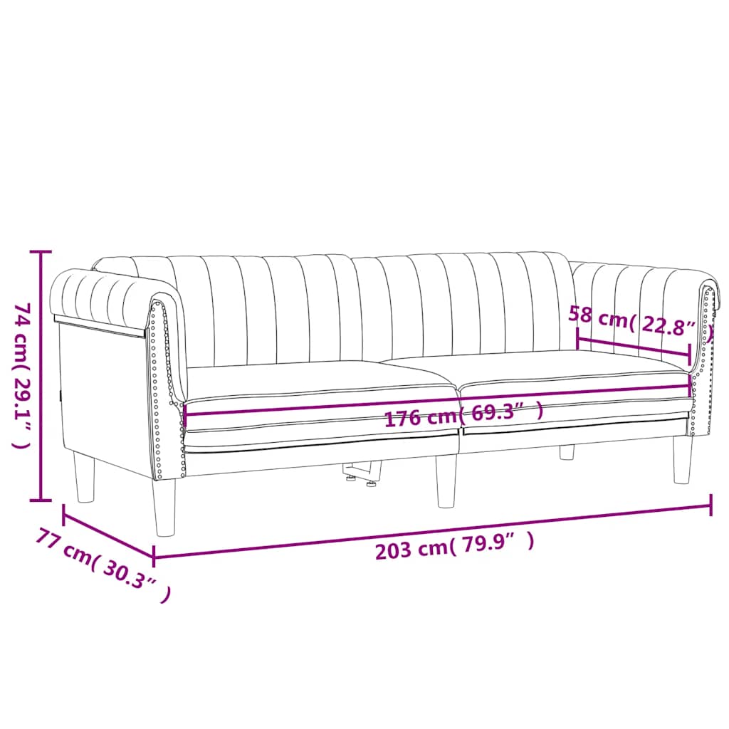 3-dijelni set sofa tamnosivi baršunasti