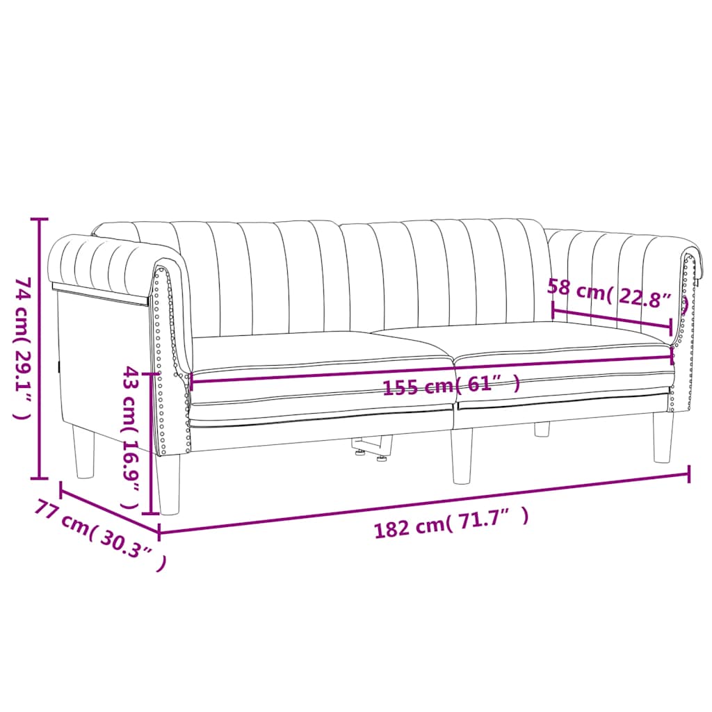 3-dijelni set sofa tamnosivi baršunasti