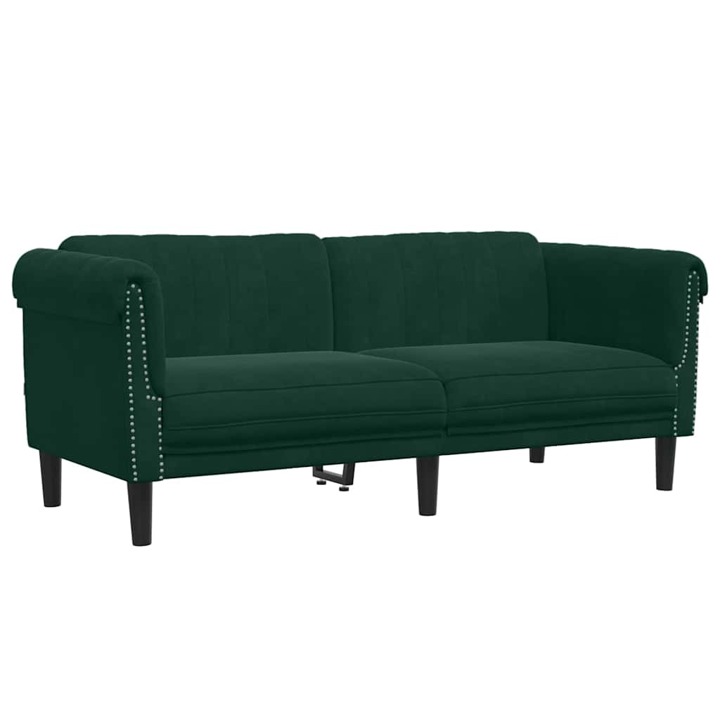 3-dijelni set sofa tamnozeleni baršunasti