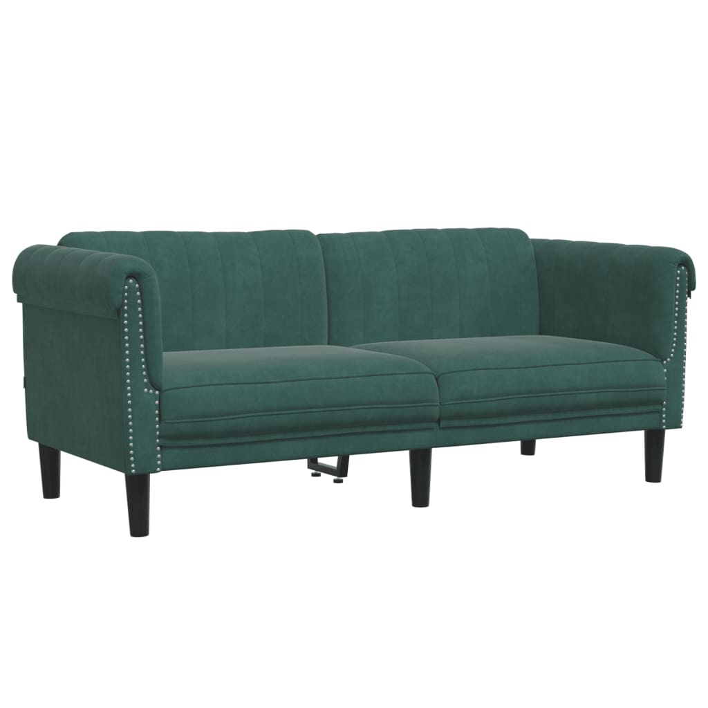 2-dijelni set sofa tamnozeleni baršunasti