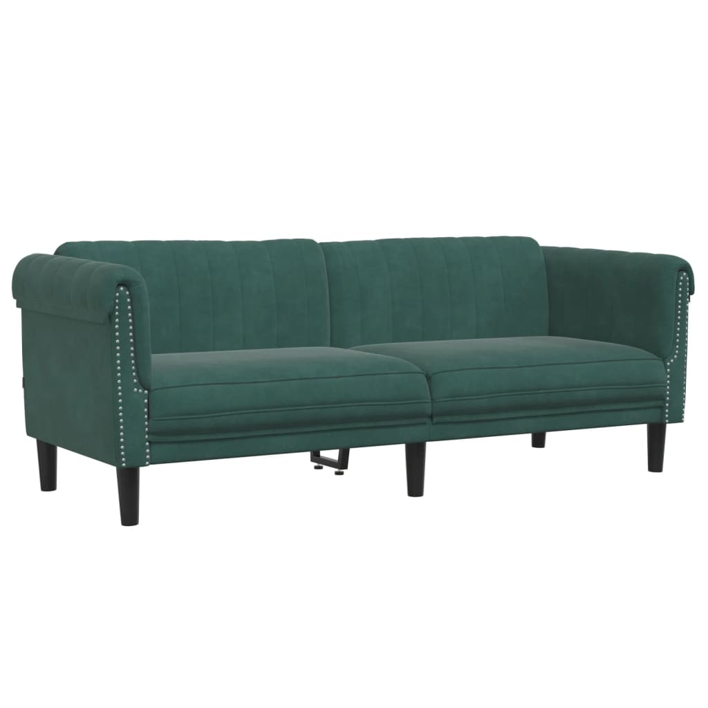2-dijelni set sofa tamnozeleni baršunasti