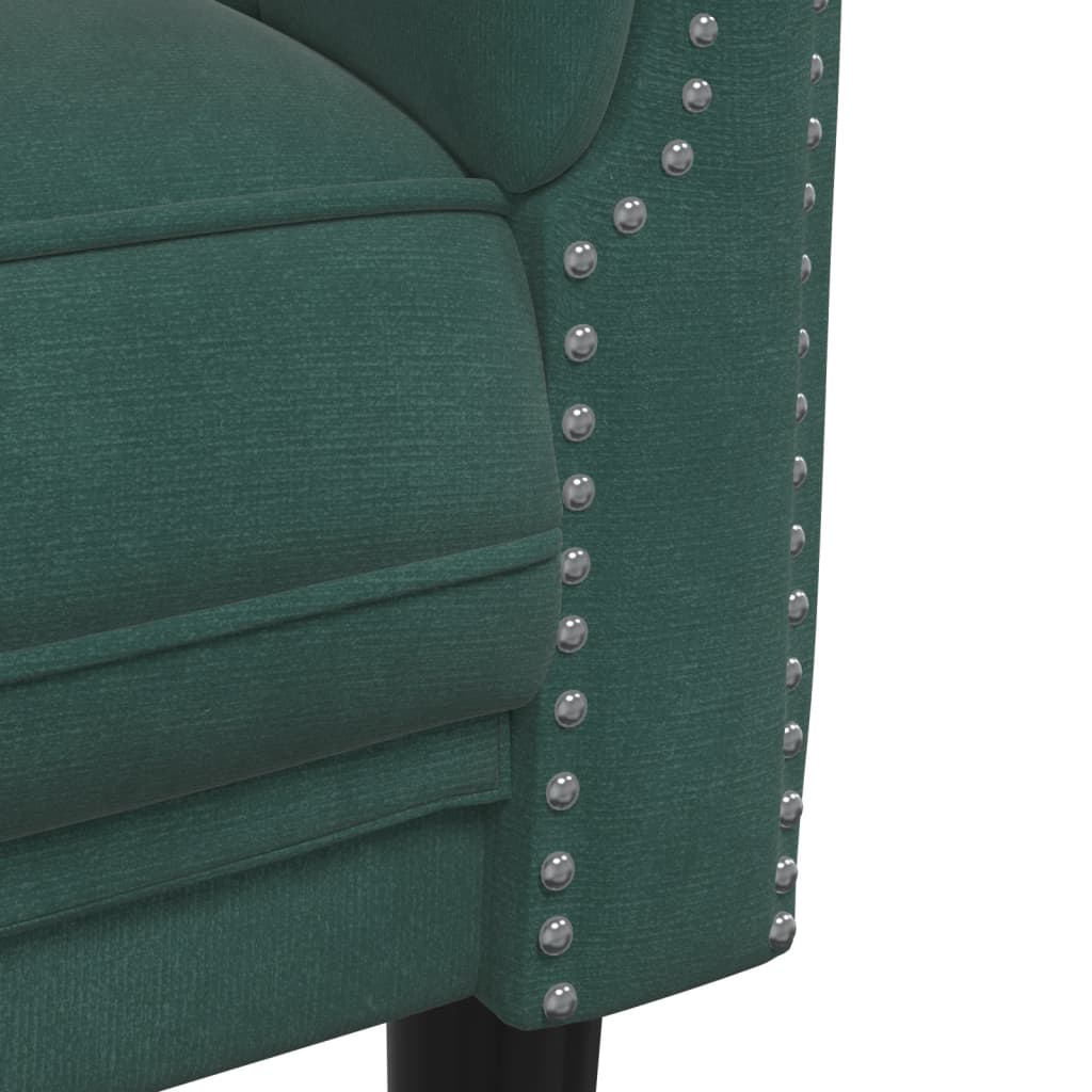2-dijelni set sofa tamnozeleni baršunasti