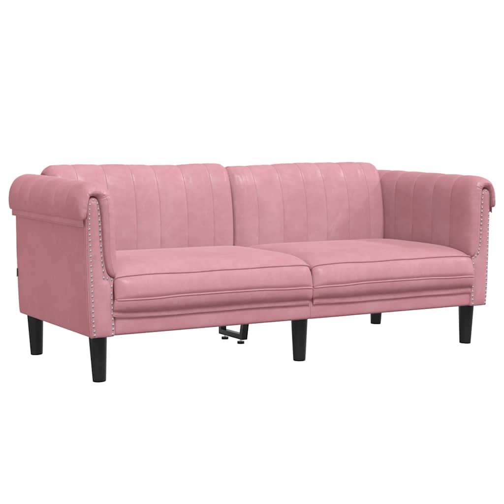 2-dijelni set sofa ružičasti baršunasti