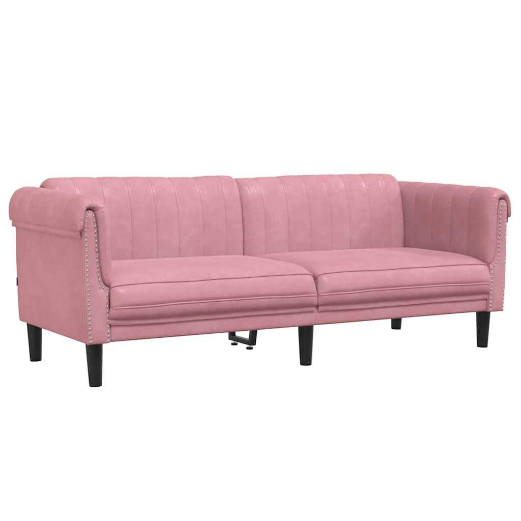 2-dijelni set sofa ružičasti baršunasti