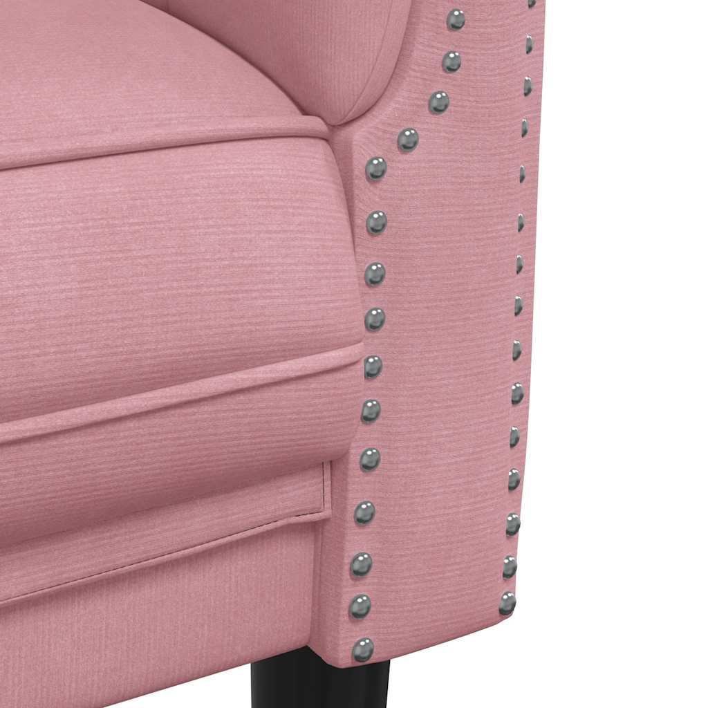 2-dijelni set sofa ružičasti baršunasti