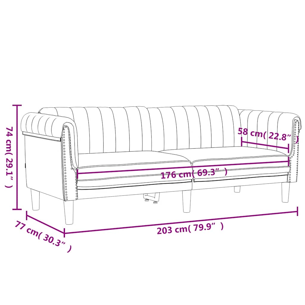 2-dijelni set sofa žuti baršunasti