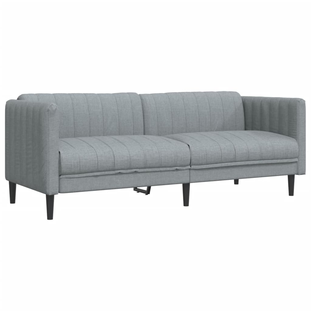 3-dijelni set sofa svjetlosivi od tkanine