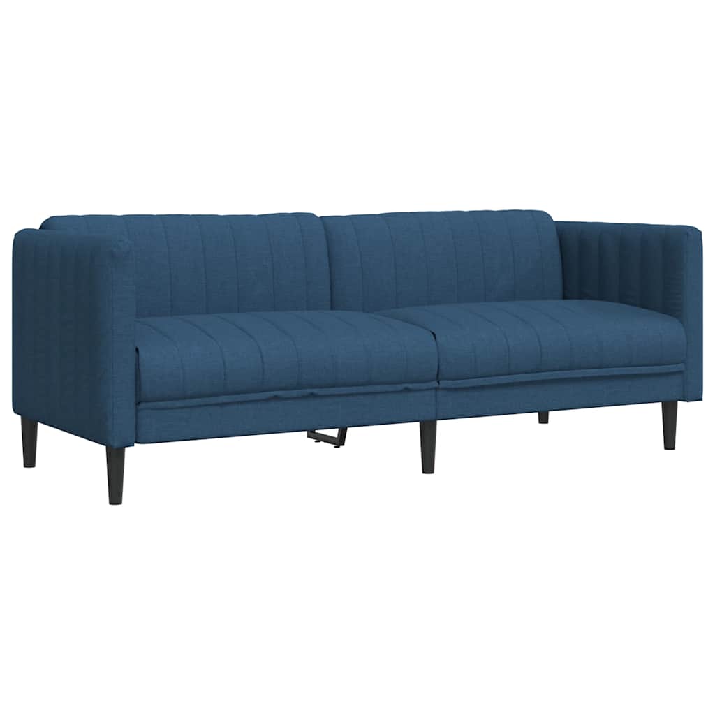 3-dijelni set sofa plavi od tkanine