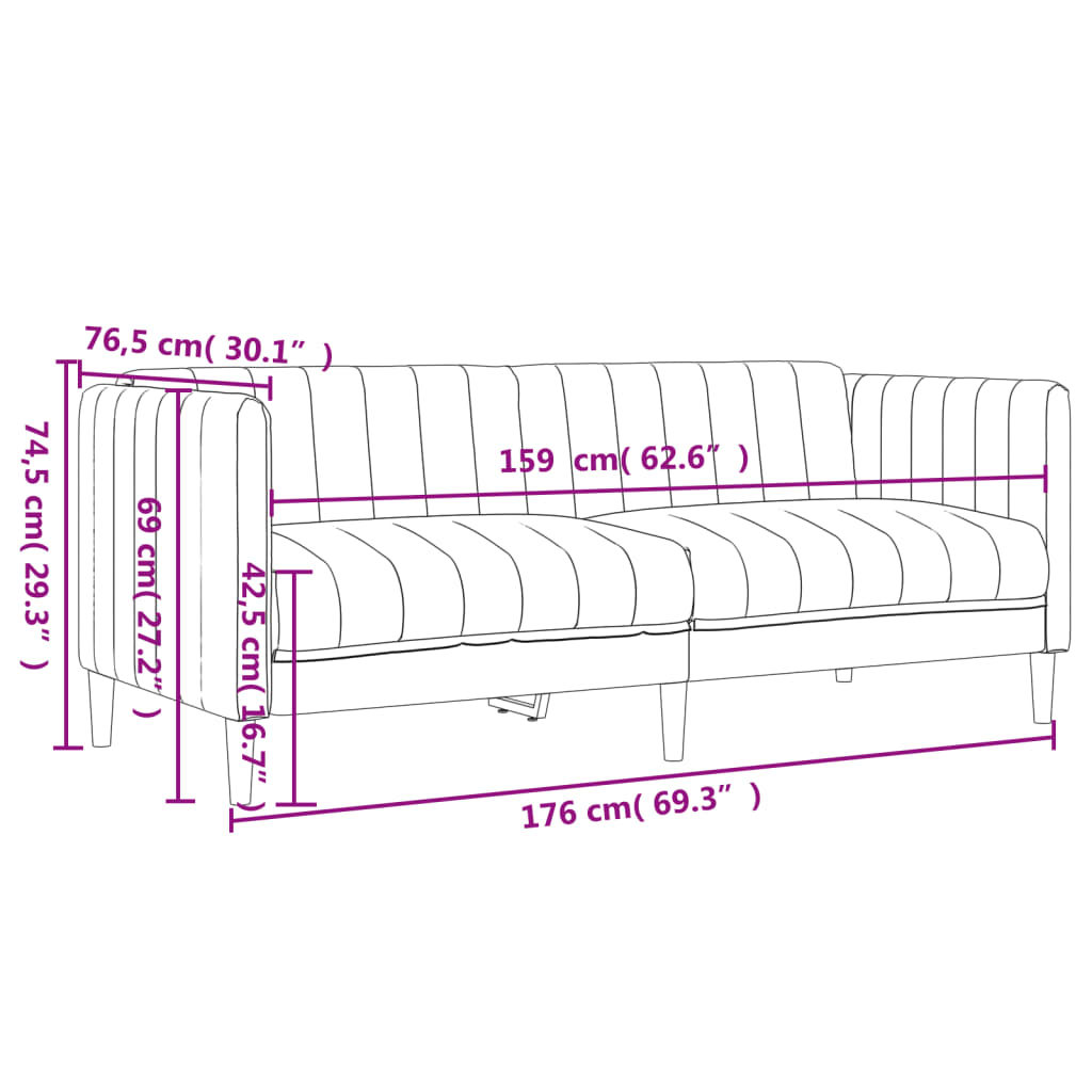 3-dijelni set sofa smeđi od tkanine