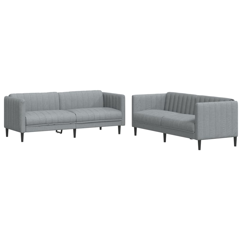 2-dijelni set sofa svjetlosivi od tkanine