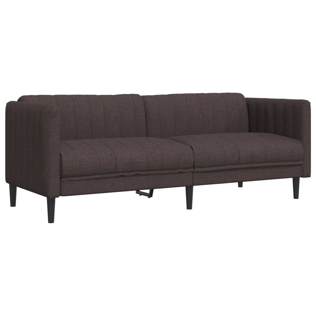 2-dijelni set sofa tamnosmeđi od tkanine