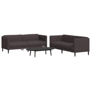 2-dijelni set sofa tamnosmeđi od tkanine