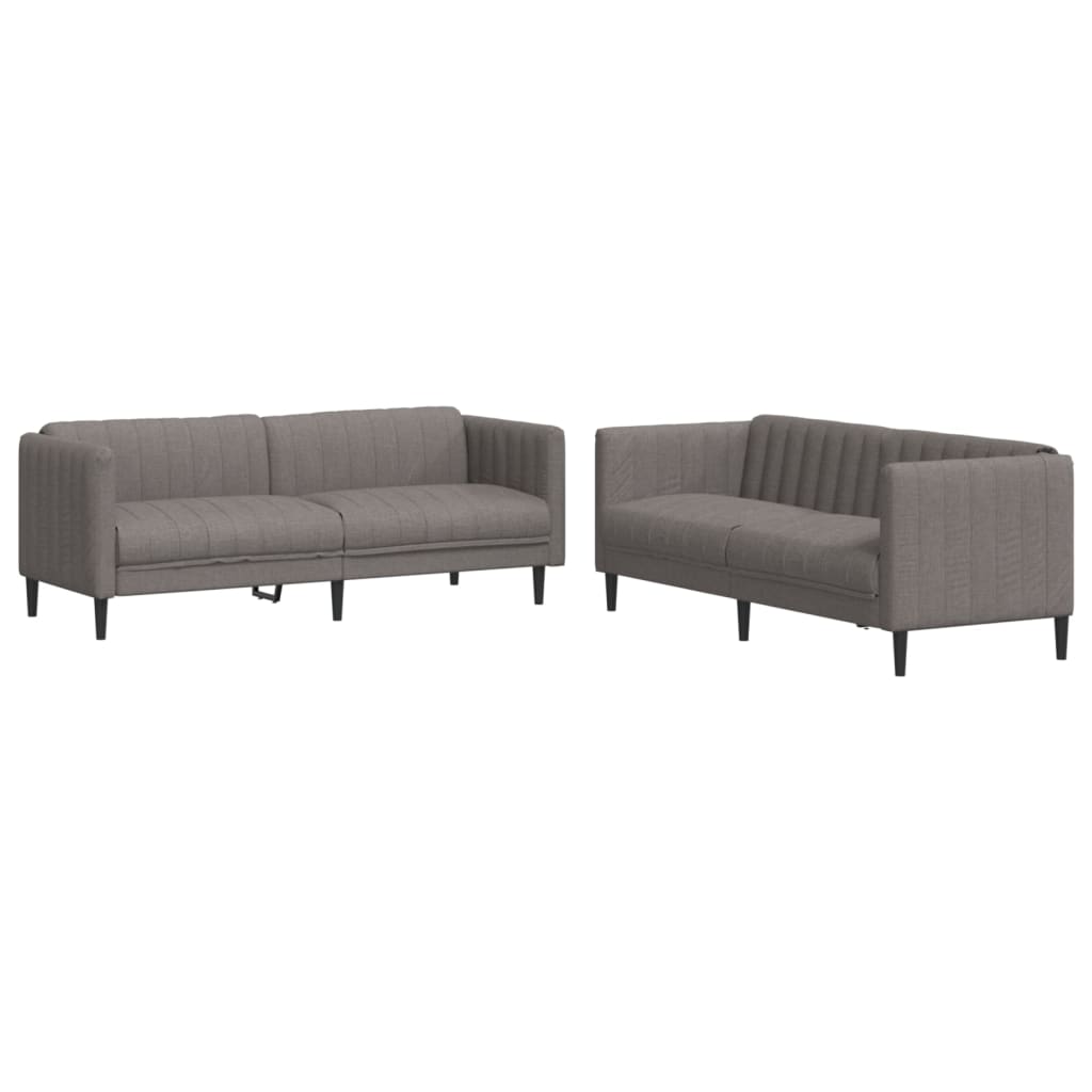 2-dijelni set sofa smeđesivi od tkanine