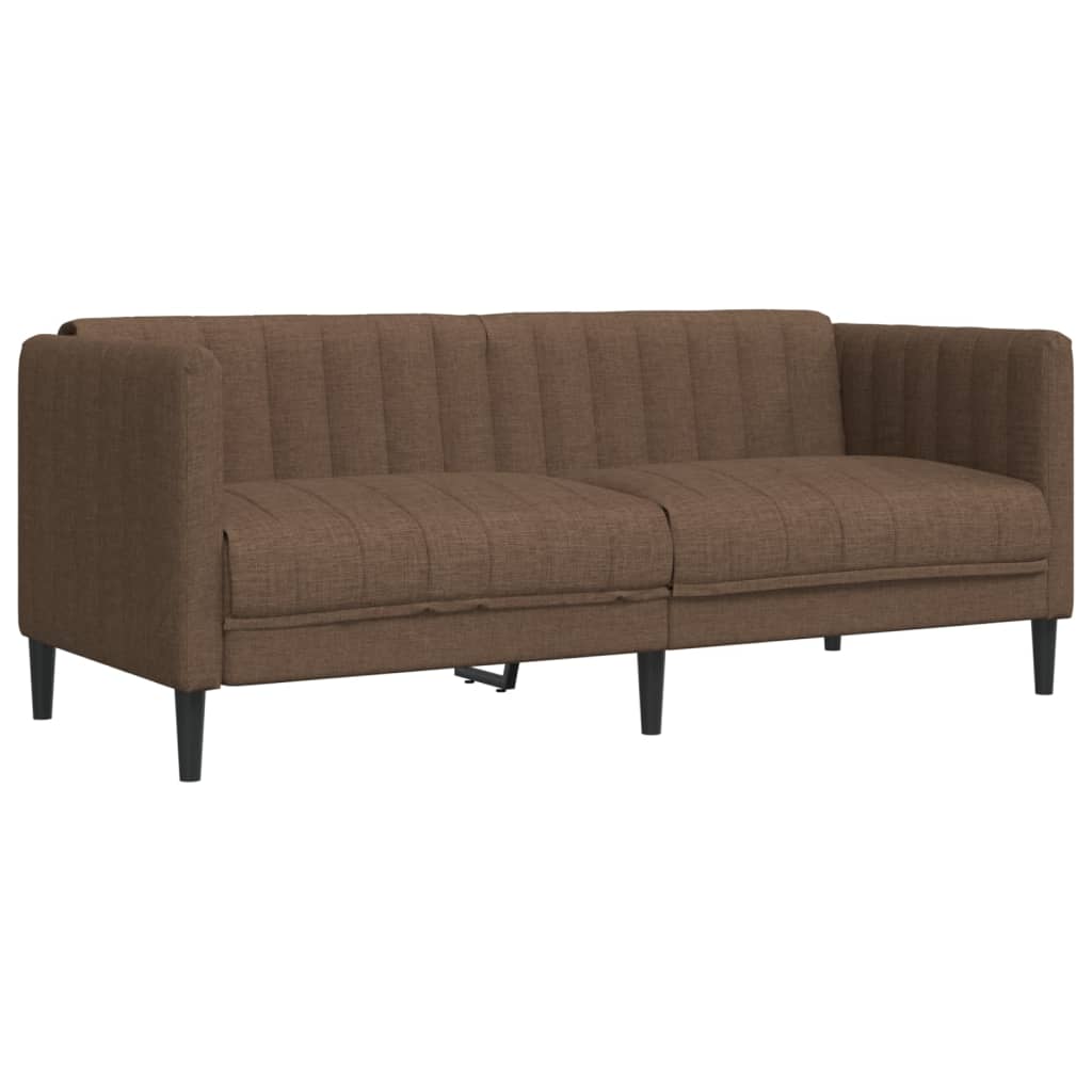 2-dijelni set sofa smeđi od tkanine