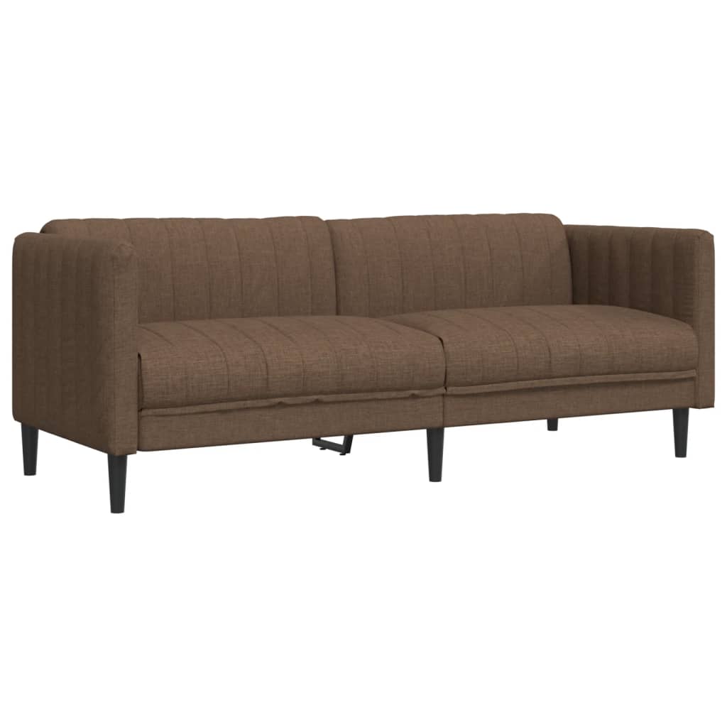 2-dijelni set sofa smeđi od tkanine
