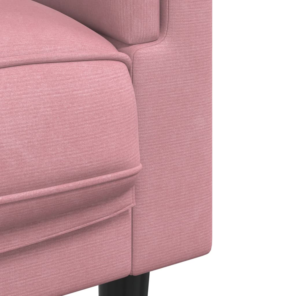 2-dijelni set sofa s jastucima ružičasti baršunasti