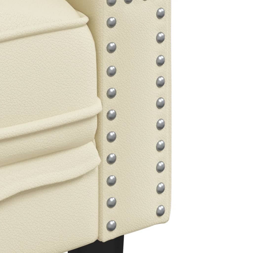 Chesterfield garnitura od 3 dijela, krem, umjetna koža