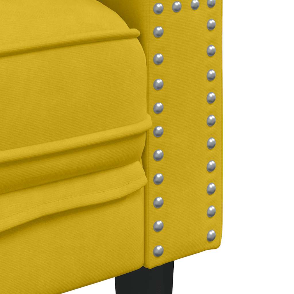 Chesterfield garnitura s jastucima, 2 dijela, žuti baršun