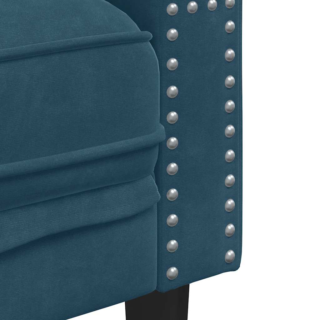 Chesterfield garnitura s jastucima, 2 dijela, plavi baršun