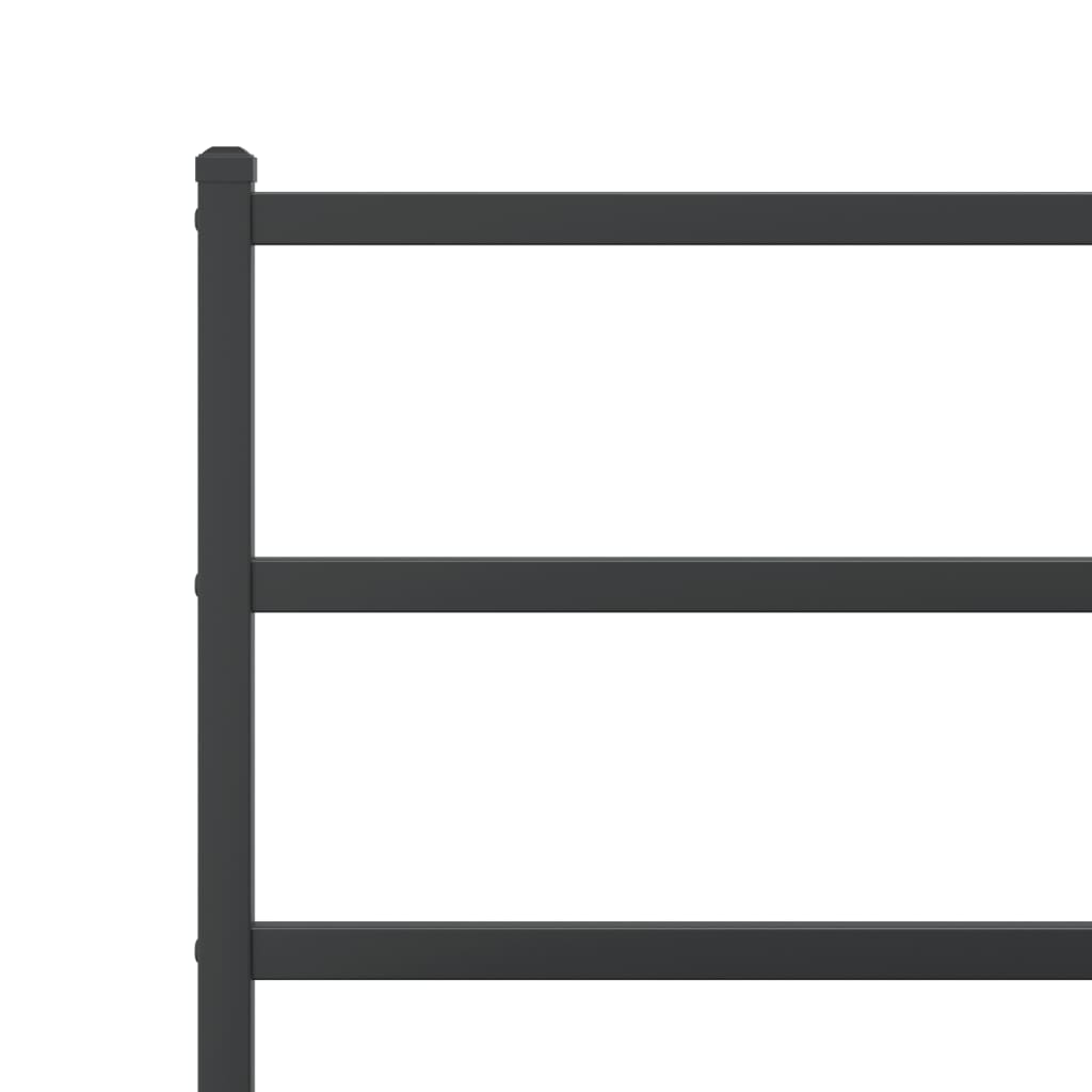 Metalni okvir za krevet s uzglavljem crni 90x200 cm