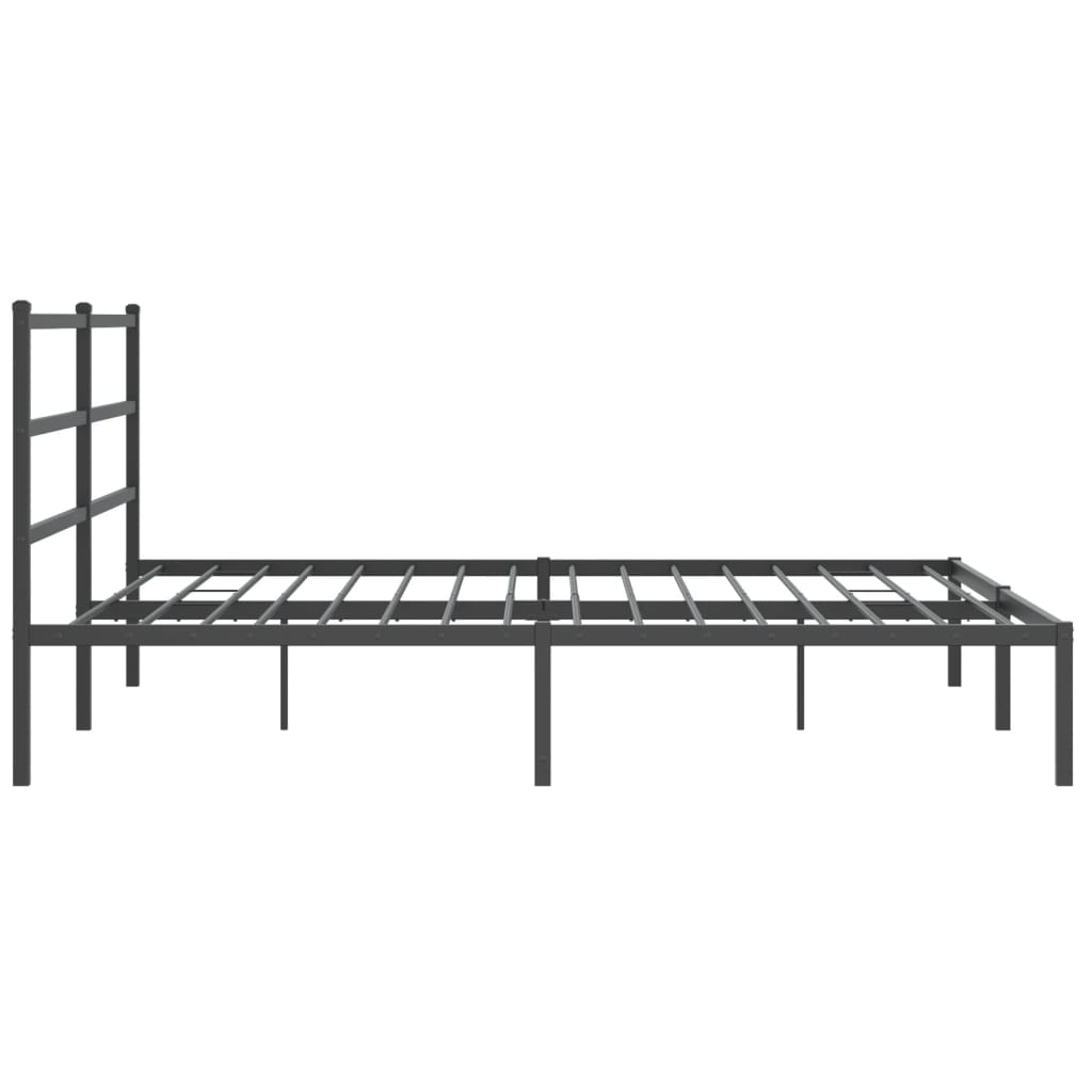 Metalni okvir za krevet s uzglavljem crni 193x203 cm