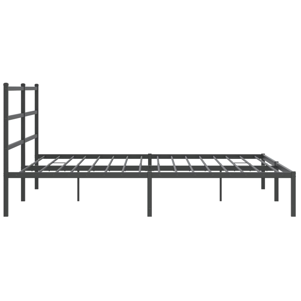 Metalni okvir za krevet s uzglavljem crni 200x200 cm