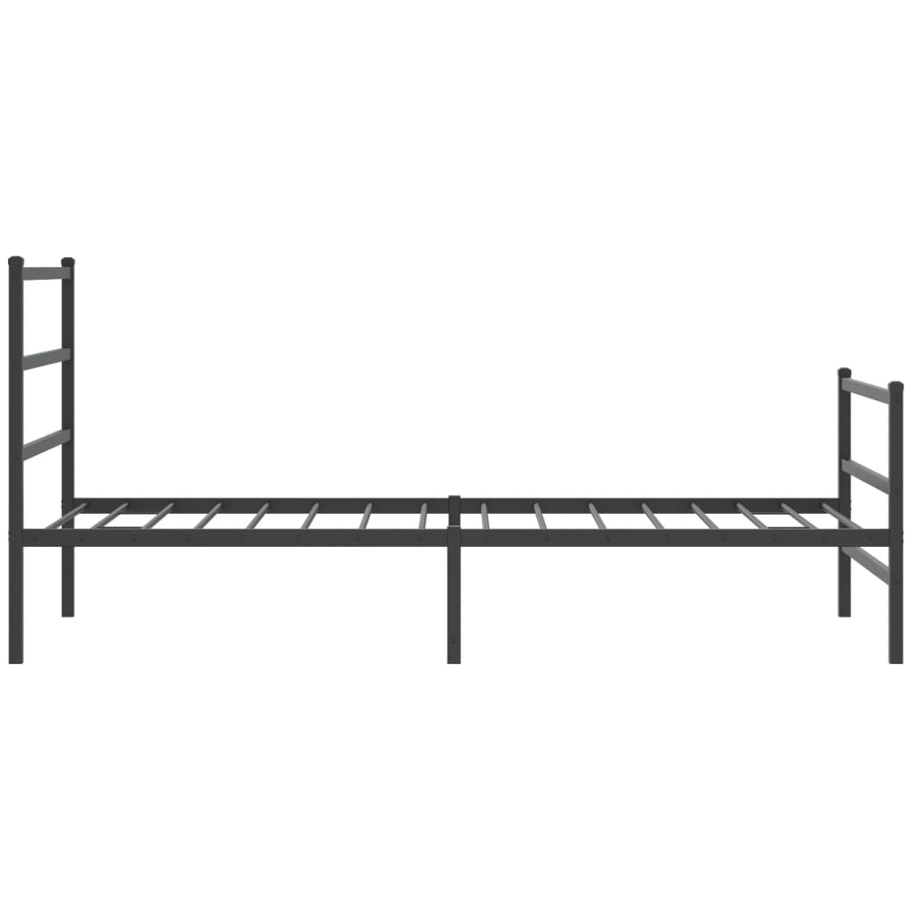 Metalni okvir kreveta s uzglavljem i podnožjem crni 100x200 cm
