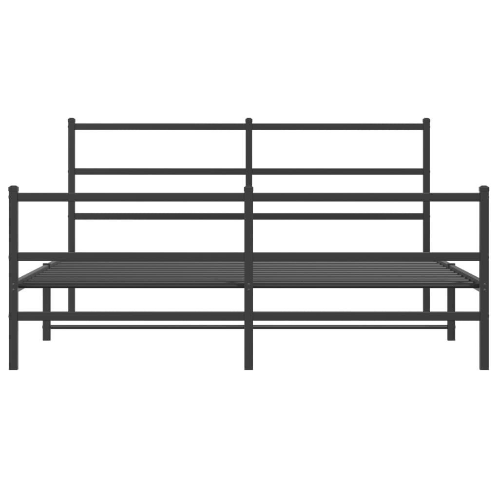 Metalni okvir kreveta s uzglavljem i podnožjem crni 160x200 cm