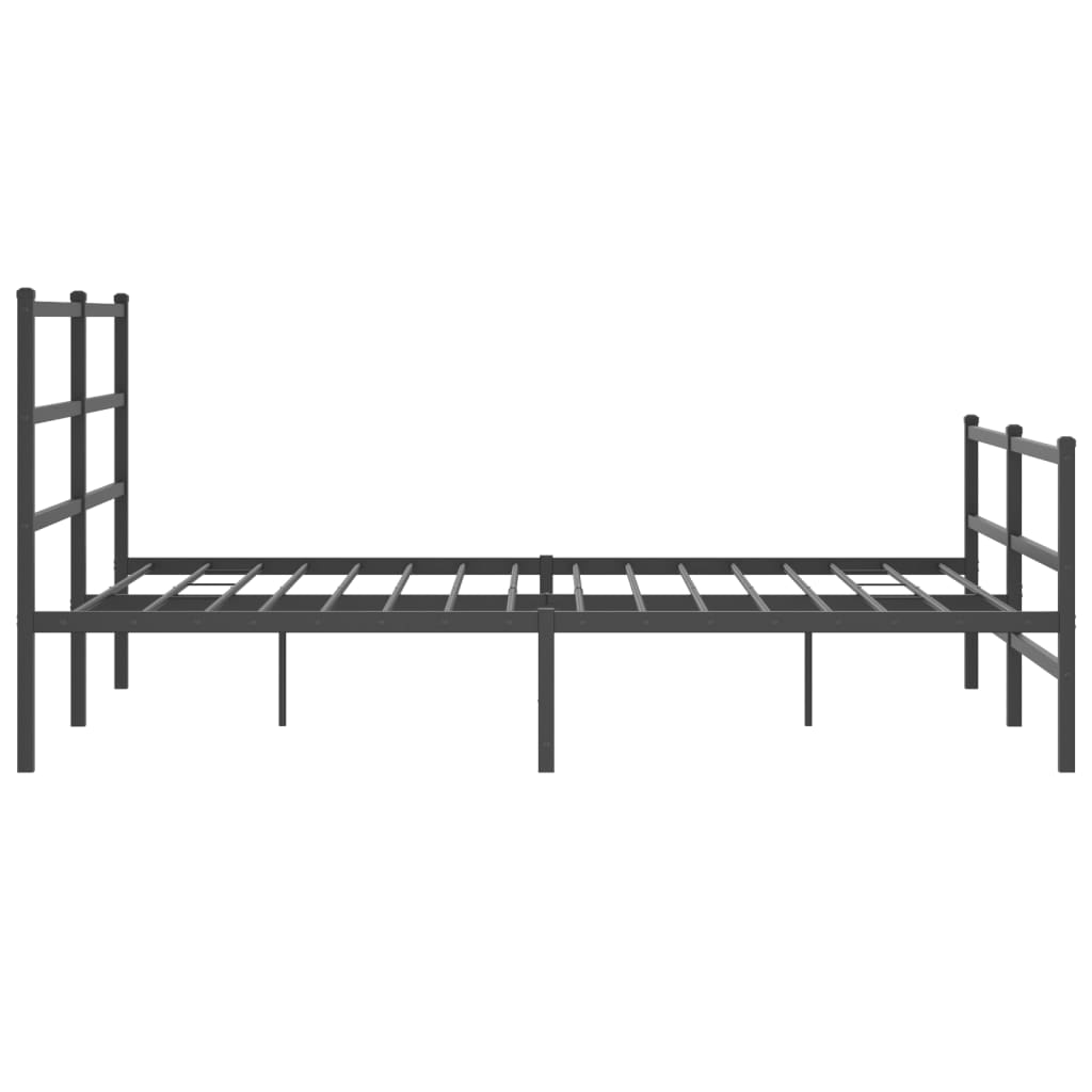 Metalni okvir kreveta s uzglavljem i podnožjem crni 160x200 cm