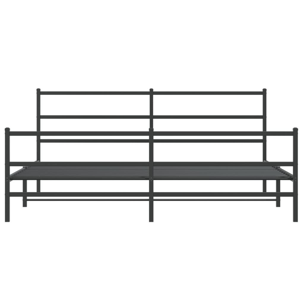 Metalni okvir kreveta s uzglavljem i podnožjem crni 183x213 cm