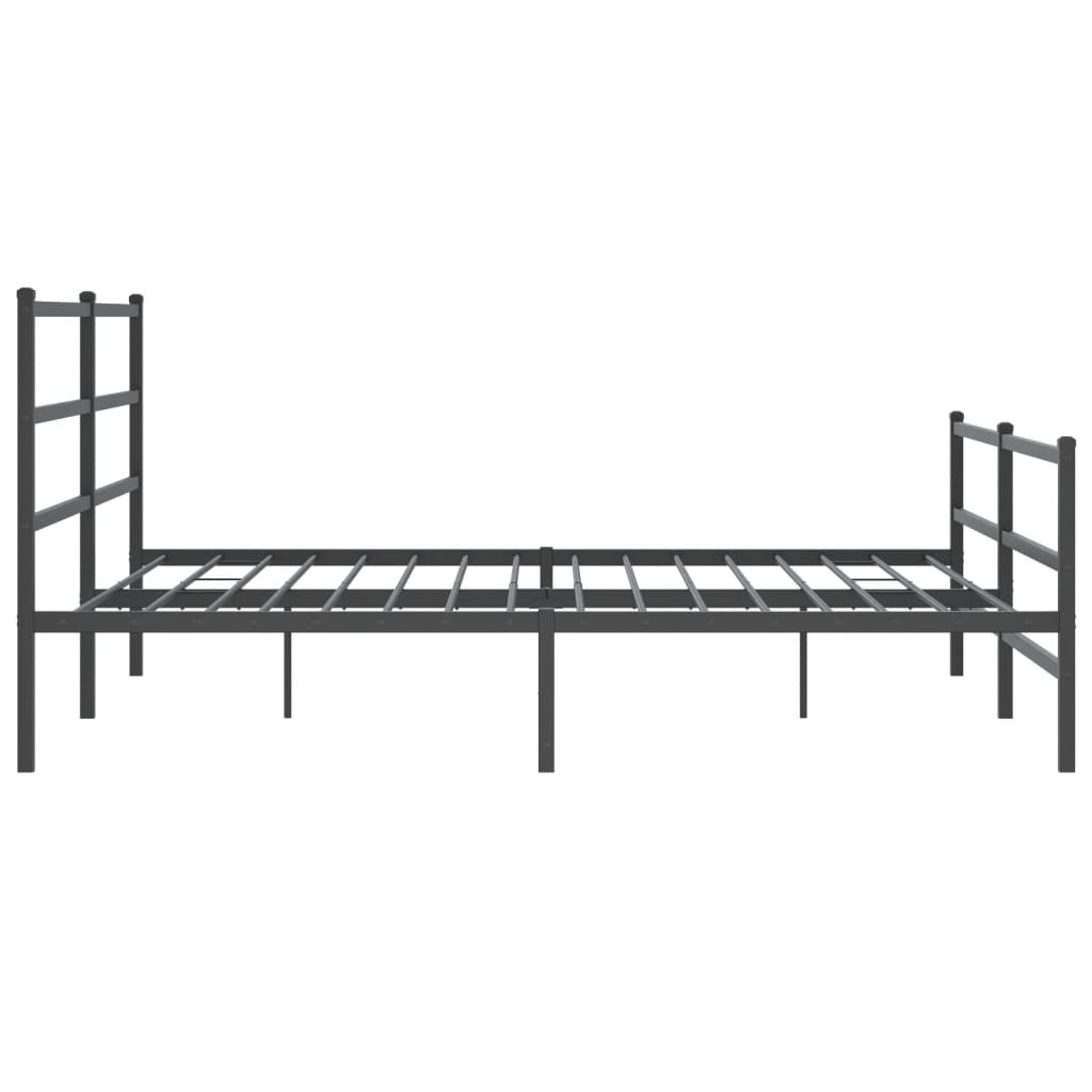 Metalni okvir kreveta s uzglavljem i podnožjem crni 183x213 cm