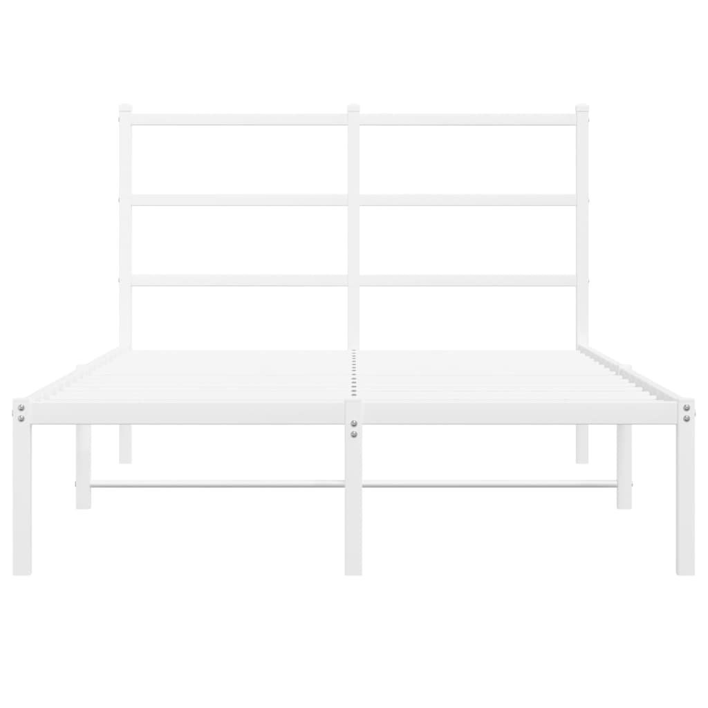 Metalni okvir za krevet s uzglavljem bijeli 120x200 cm