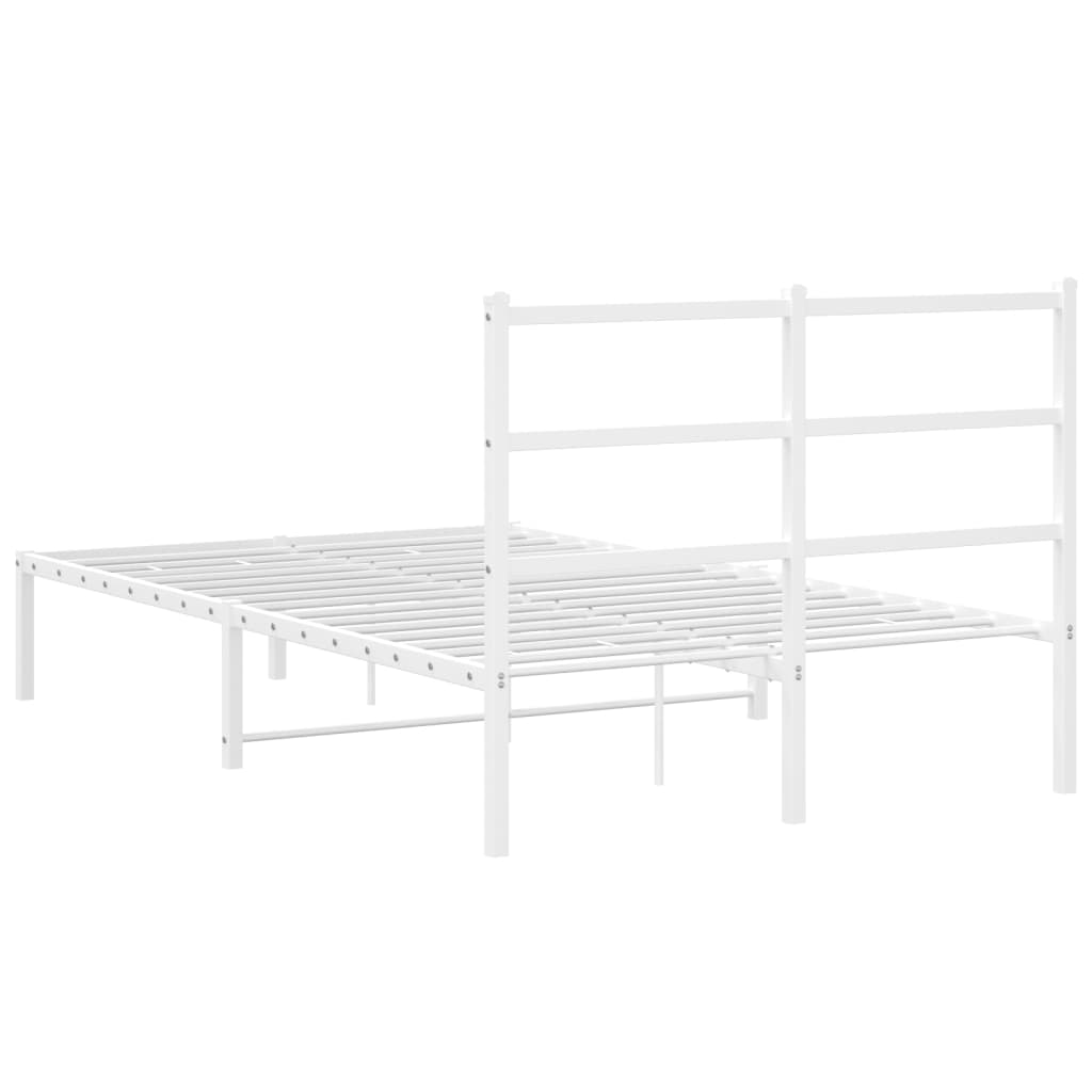 Metalni okvir za krevet s uzglavljem bijeli 120x200 cm
