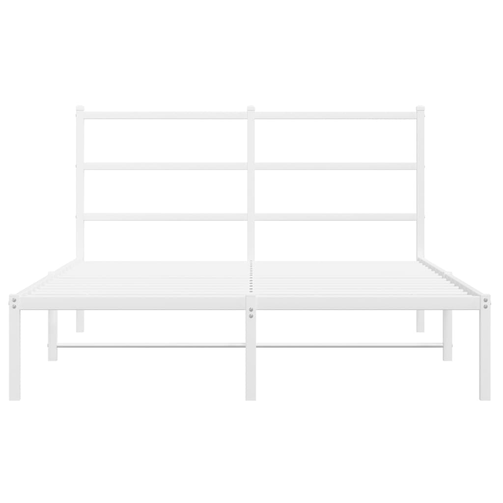 Metalni okvir za krevet s uzglavljem bijeli 140 x 190 cm