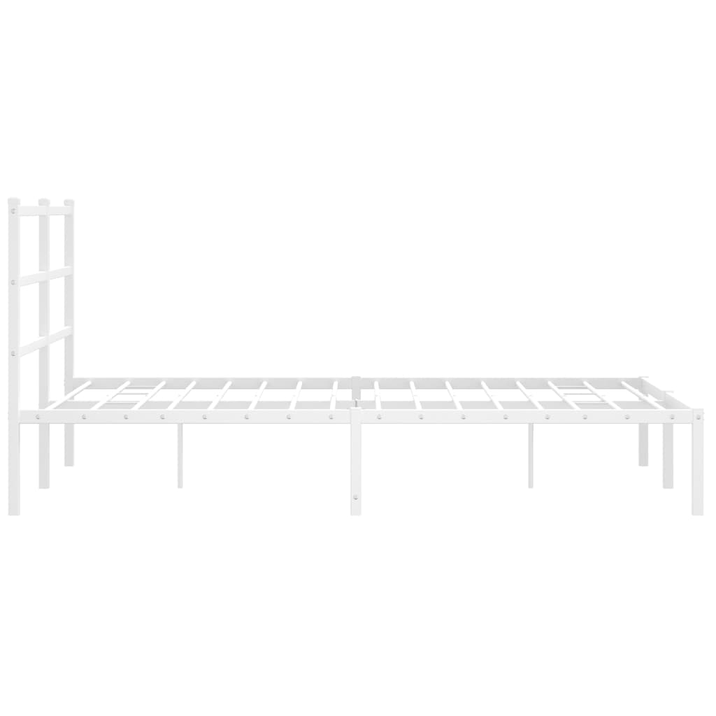Metalni okvir za krevet s uzglavljem bijeli 140 x 190 cm