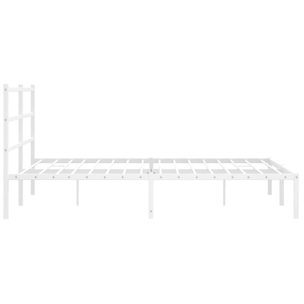 Metalni okvir za krevet s uzglavljem bijeli 160x200 cm