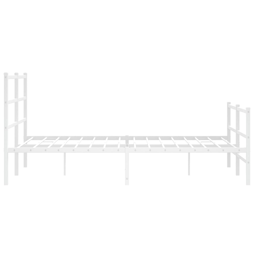 Metalni okvir kreveta uzglavlje i podnožje bijeli 140x200 cm