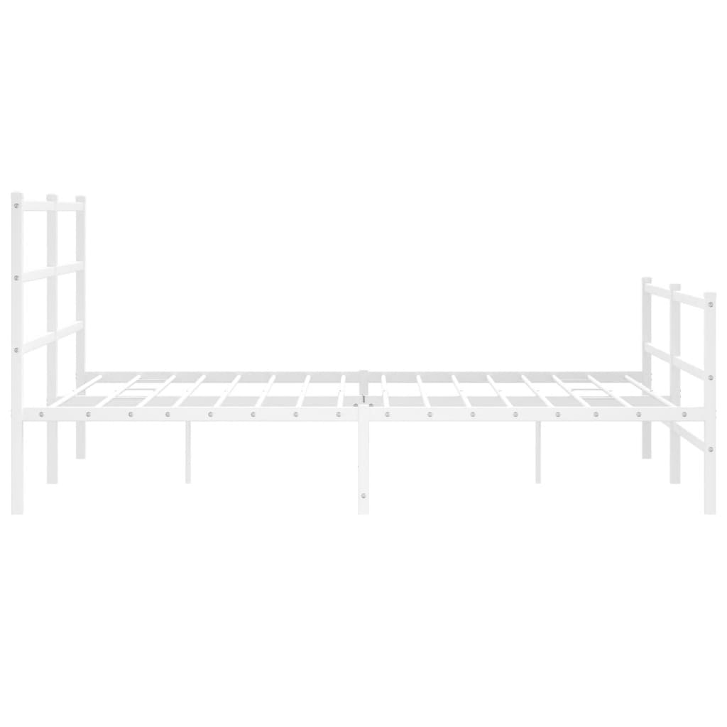 Metalni okvir kreveta uzglavlje i podnožje bijeli 150 x 200 cm