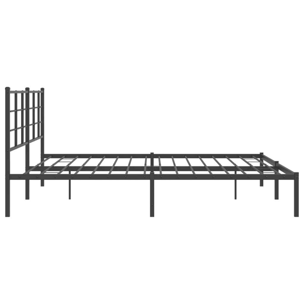 Metalni okvir za krevet s uzglavljem crni 193x203 cm